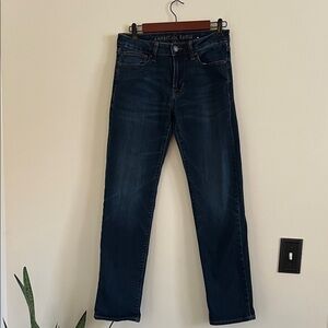 American Eagle Outfitters women Deep Indigo Slim Straight Jeans